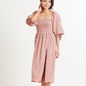 Few Moda o.p.t classic smocked maxi dress in rust gingham